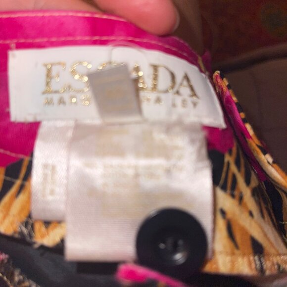 Escada By Margaretha Ley Womens Pants Size 40 Multicolor Y2K Floral Ankle - Picture 8 of 8